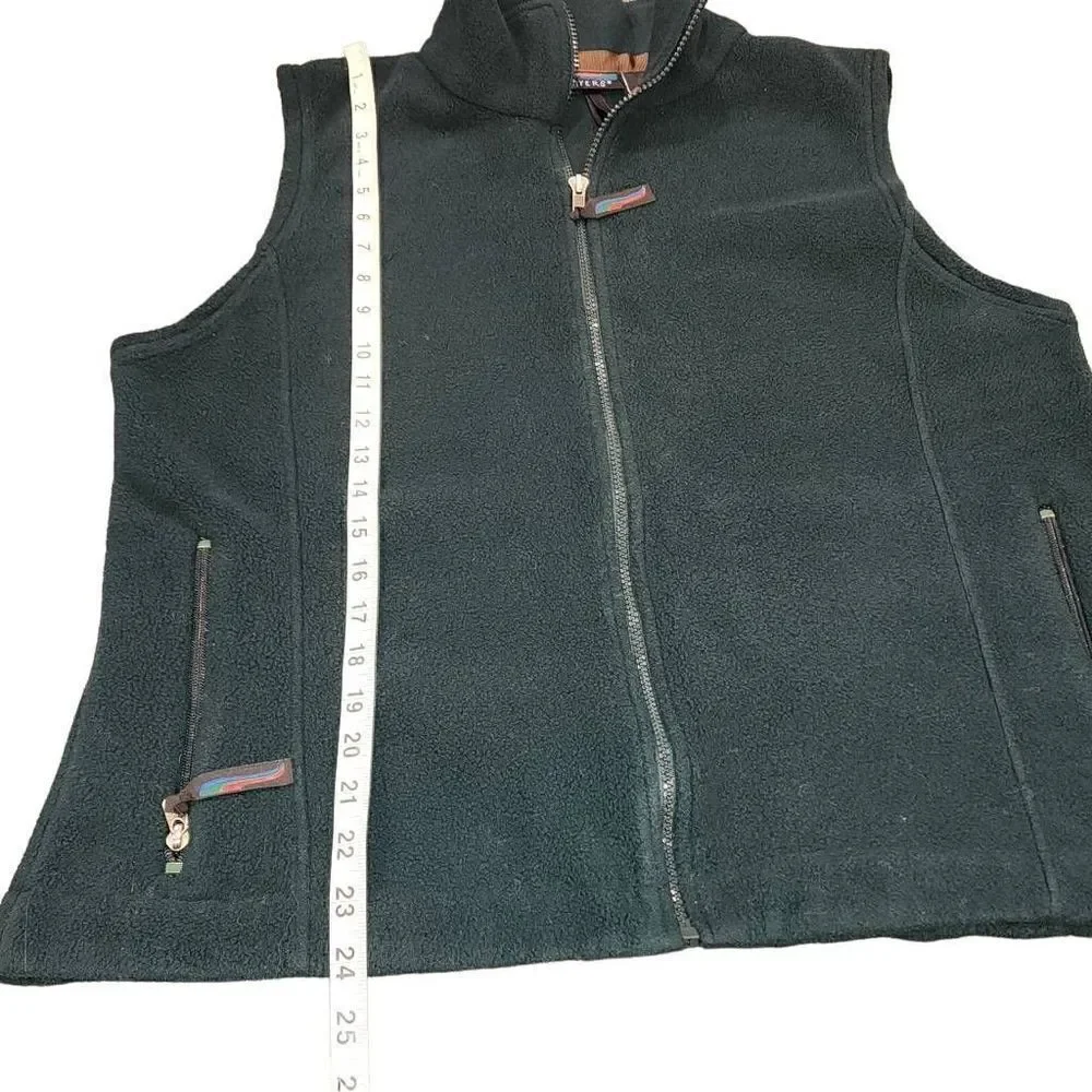 Layers Men's Black Polartec Sleeveless‎ Stand-Up Collar Full Zip Fleece Vest XL